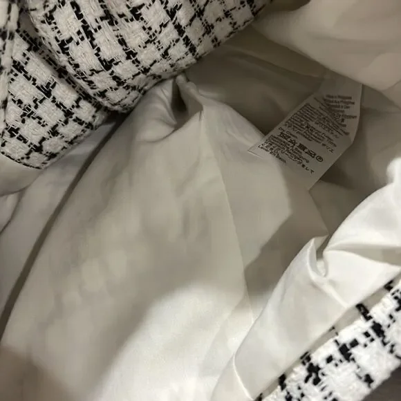 J. Crew Factory Tweed collared lady jacket Black and White NWT - Picture 10 of 13